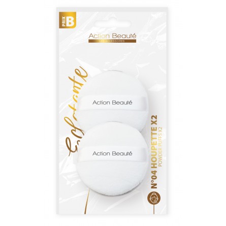 Houpettes maquillage x2 | Application poudre – Action Beauté