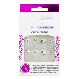 N°09 TULIPE NOIRE ONGLES DE RÊVE CLASSIQUE (24 pcs avec colle)