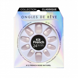 Ongles de Rêve Classic No.02 – French Natural Pink False Nails (24 Pieces)