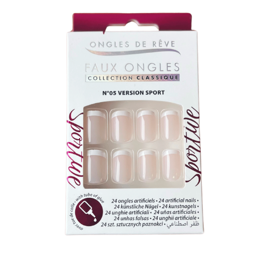 Ongles de Rêve Classique N°05 – Faux Ongles Version Sport (24 pièces avec colle)