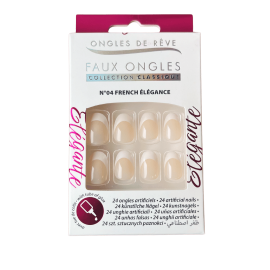 Ongles de Rêve Classique N°04 – French Élégance (24 pièces avec colle)