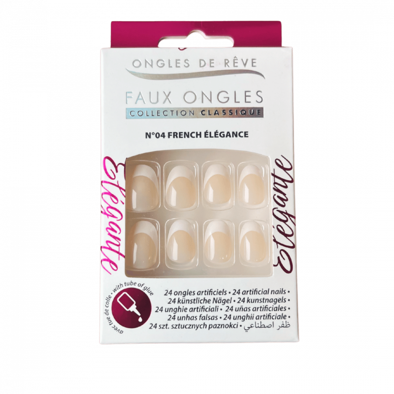 Ongles de Rêve Classique N°04 – French Élégance (24 pièces avec colle)