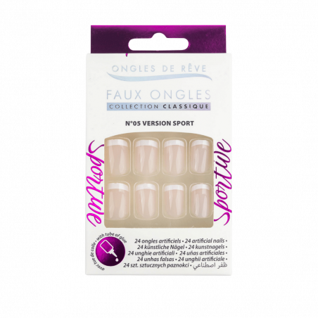 Ongles de Rêve Classique N°05 – Faux Ongles Version Sport (24 pièces avec colle)