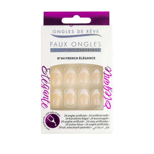 Ongles de Rêve Classique N°04 – French Élégance (24 pièces avec colle)