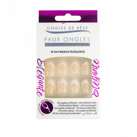 Ongles de Rêve Classique N°04 – French Élégance (24 pièces avec colle)