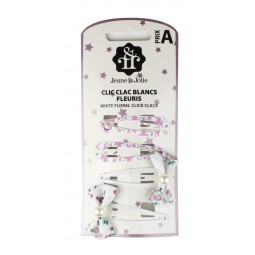 Barrettes blancs fleuris