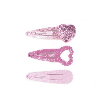 Barrettes coeur pailletés