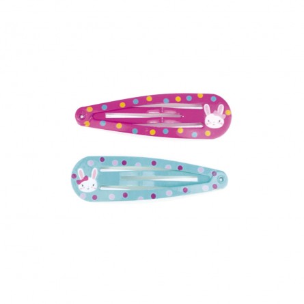 Barrettes lapin à pois