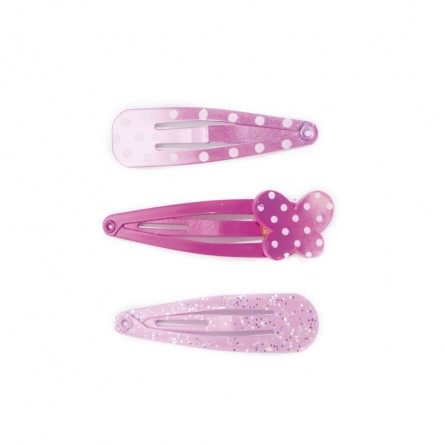 Barrettes papillons à pois