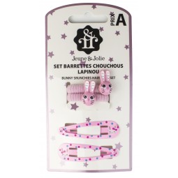 N°18 Set Barrettes & Chouchous Lapinou – Accessoires Enfant Motif Lapin