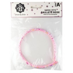 Serre-tête Pailleté Rose – Accessoire Cheveux Fille