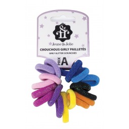 Lot de chouchous cheveux girly – pailletés multicolores