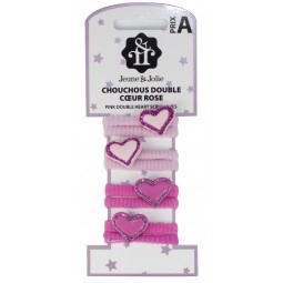 Chouchous double coeur rose