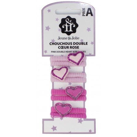Chouchous double coeur rose