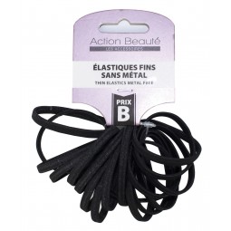 Lot d’élastiques cheveux fins noirs – sans métal, discrets